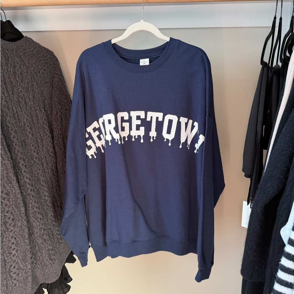 Georgetown Navy Graphic Sweatshirt - Unbranded — custom made — XXXL NWOT